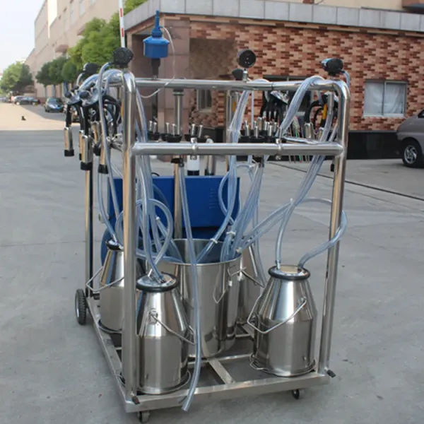 Four Bucket Mobile Vacuum Pump Milking Machine with 60:40 Pulsation Ratio and 380V-50Hz Power for Cows
