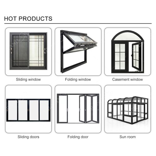 Good Sealing Performance Thermal Insulated Aluminum Swing Glass Door Hinged Single Double Doors French Style Front Casement Door