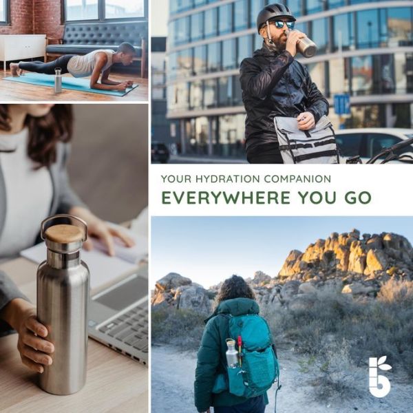 17 oz Stainless Steel Sports Water Bottle Insulated Reusable Water Bottles with Handle Metal Bottle for Hikers Gift