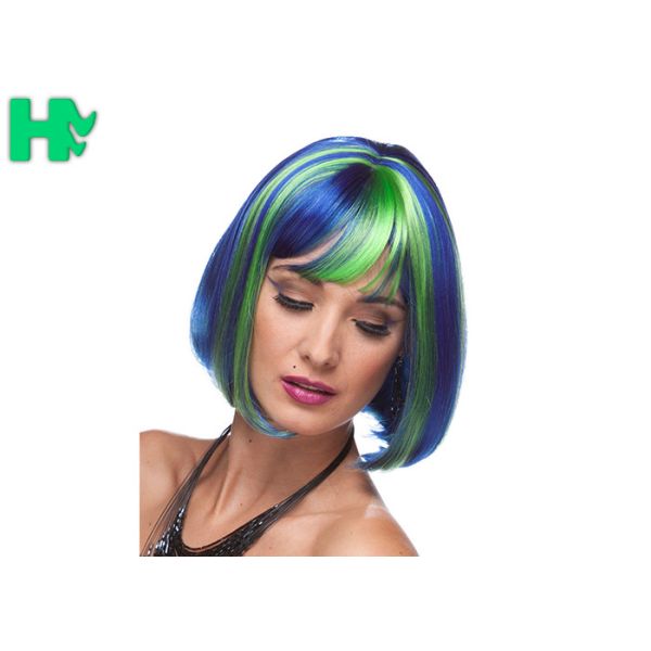 Straight Black Root White Short Synthetic Wigs Bob Style Wigs With Long Lifetime