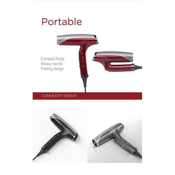 Styling Travel Hair Dryer 110000r/min , Professional Salon Hair Dryer Portable