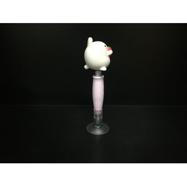 Ball pen with white rabbit figure rubber sucker Plastic Daily Product used for decoration promotion made of PVC and ABS