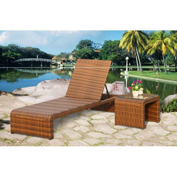 PE Rattan Chaise Lounge chairs Leisure Aluminium Outdoor Garden patio beach chair