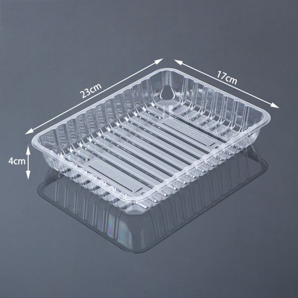 Disposable Black PET Plastic Food and Meat Packaging Tray For Supermarket