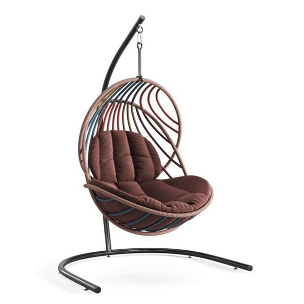 Optional Cushion Color Two-Person Iron Swing and Rocking Chair for Cozy Outdoor Spaces