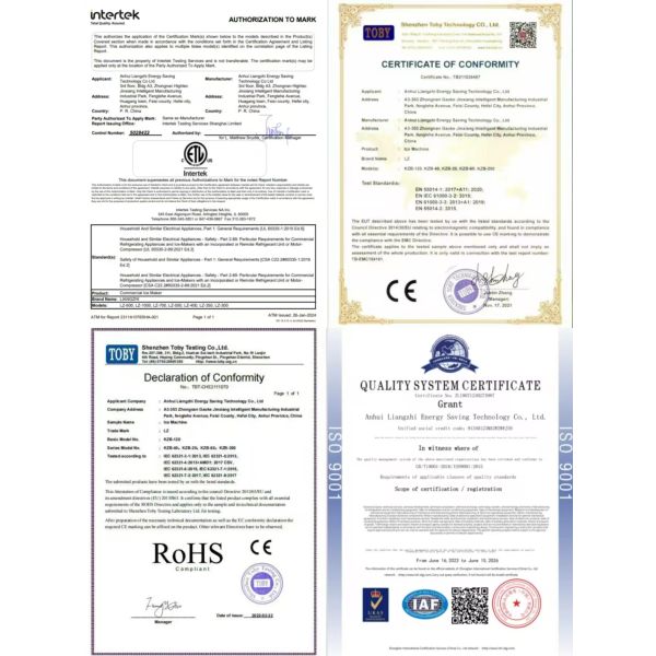 Electric Current 19A 1200kg Daily LZ-1.2 Geneglace Seawater Flake Ice Machine Boat