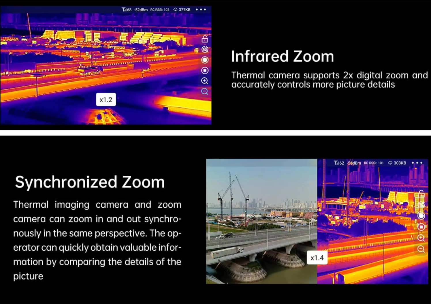 Four-Optical Pod 4K AI Hybrid Zoom Drone Camera with GPS 3-Axis Gimbal ZT30 Thermal Imaging and Laser Ranging