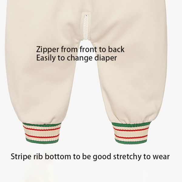 Fashion Organic Cotton Zipper Jumpsuit Toddler Onesie Long Sleeve Baby Clothes Baby Romper Zipper