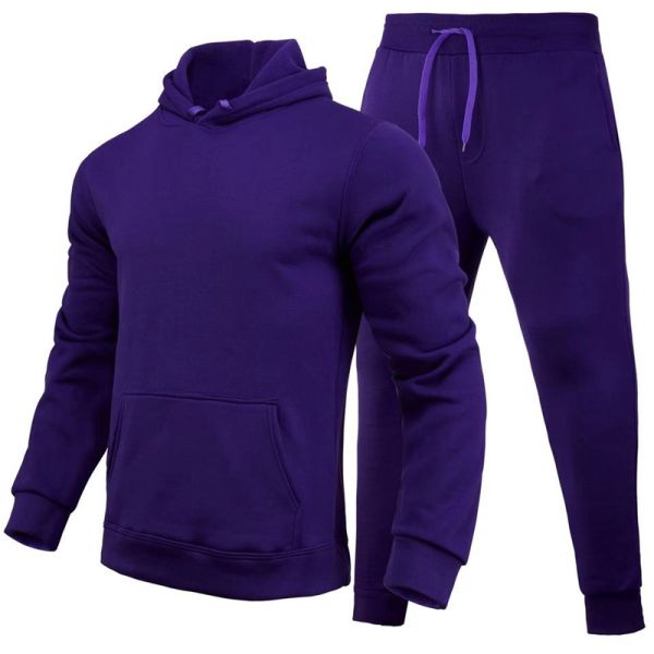High Quality 100% Polyester Heat Transfer Tracksuit Hoodie Custom Design Plain Men Sweatsuit Sets for Sublimation