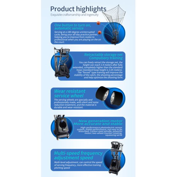 240V AC Black Color Basketball Shooting Machine Adjustable Speed Adult Use