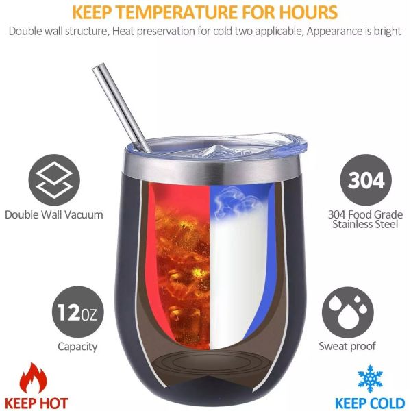 Stemless Stainless Steel Coffee Cup 9oz 12oz Eco Friendly Travel Insulated Cup