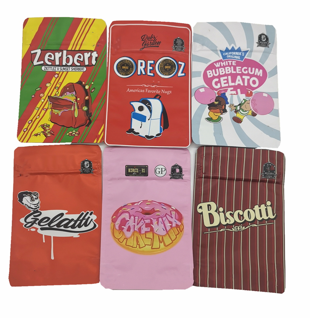 Small Plastic Resealable Zipper Bags Waterproof Stand Up Zipper Pouch For Dried Flower