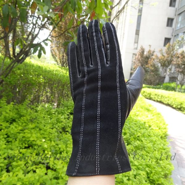 Plain Type Daily Life Usage Ladies Suede Leather Gloves