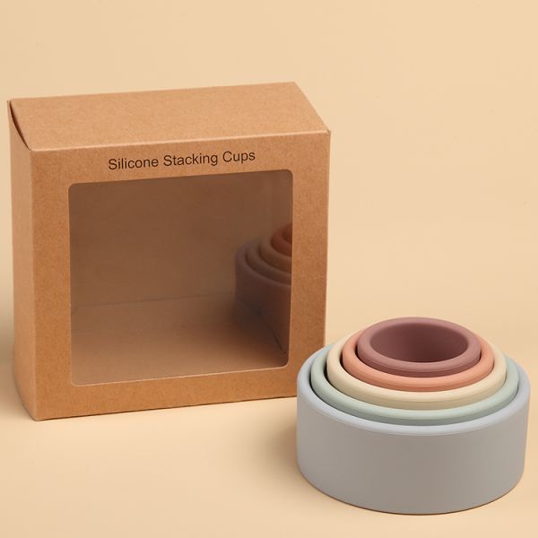 Brain Development Baby Silicone Products Silicone Stacking Cups SGS