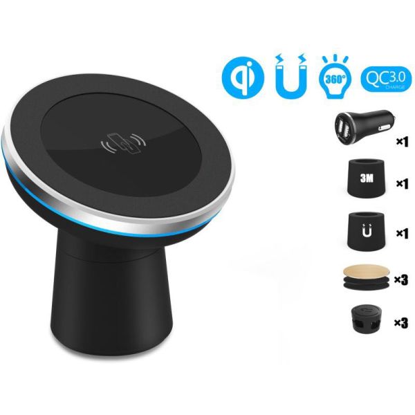 Wireless Car Charger for iPhone 8/iPhone 8 Plus/iPhone X/ Samsung Glaxy Note 8/S8/S8 Plus