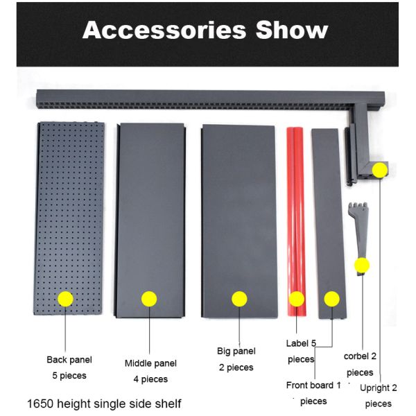 Double Side Supermarket Display Shelving Cold Rolled Steel Material White Color