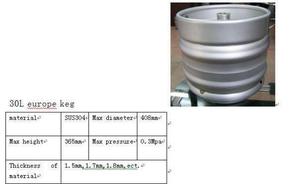 Buy Food Grade Stainless Steel Kegs , OEM 30 Liter Keg SGS Certification at wholesale prices