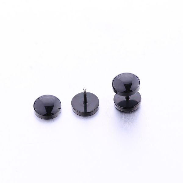 Fashion Round Stud Earring Simple black color Earring Designs For Women And Men