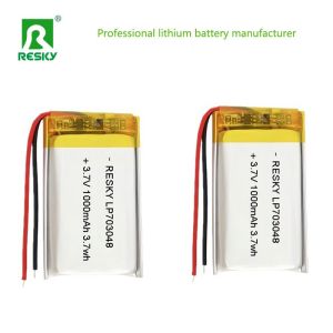 Power Lipo Battery RESKY LP703048 3.7v 1000mAh 3.7Wh Rechargeable Lithium
