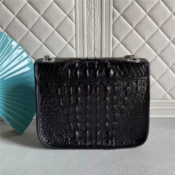 Authentic Crocodile Skin Women Flap Purse Genuine Alligator Leather Lady Chain Bag Female Single Cross Shoulder Bag