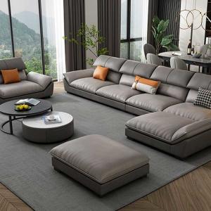 Quality Wood Pannel MDF Sectional Couch Modern Leather Sofa Set 330*175*95cm for sale