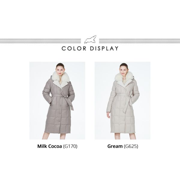 Fox Fur Collar Padded Coat 117cm 119cm Longline Padded Coat