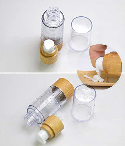 Bamboo Lotion Pump Airless Cosmetic Bottles 100 ML Without Tube