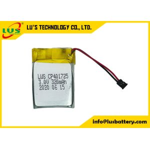 China CP401725 3v 320mah Soft Packed LiMnO2 Battery With Custom Terminals on sale