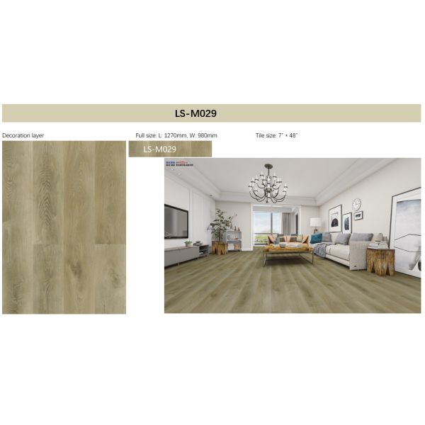 0.3mm SPC Flooring Fire Retardant Noise Prevention Waterproof Stone Brown GKBM LS-M029