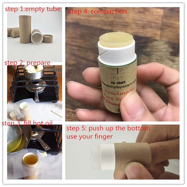 Biodegradable Push Up Paper Tube Decorative Kraft Cardboard Tubes For Lip Balm