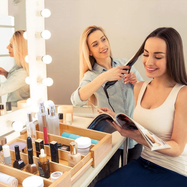 Bamboo Expandable Compartment Drawer Storage Box