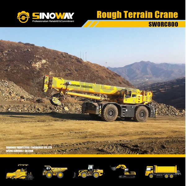 80 Ton Heavy Duty Hydraulic Mobile Crane / Engineering Rough Terrain Crane
