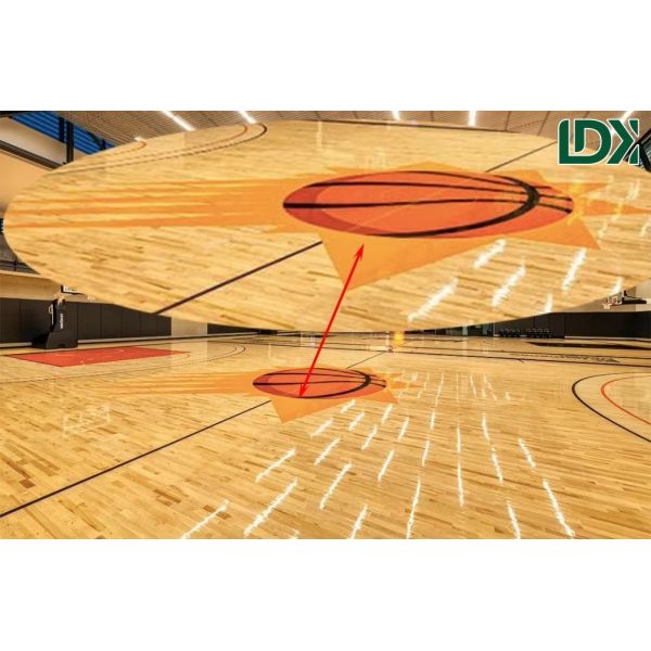 Removable Solid Hardwood Sports Flooring - Custom Logo Indoor Basketball/Volleyball Court for Schools & Gyms
