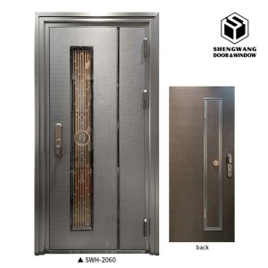 Quality Black 45MM Aluminum Room Door Solid Wood MDF Internal Doors Internal Veneer Finish for sale