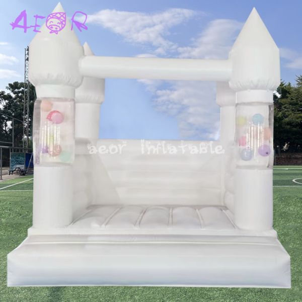 10ft Kids Party Bouncer Inflatable White Wedding Bouncy Castle Inflatable Mini Bounce House