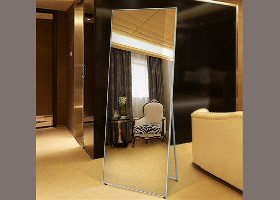 No Copper / Lead Large Silver Bathroom Mirror , Decorative Bathroom Wall Mirrors