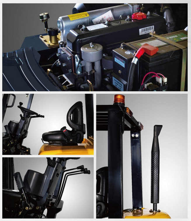 Vmax 2.5 Ton Diesel Powered Forklift CPCD25 With Pneumatic Tyres