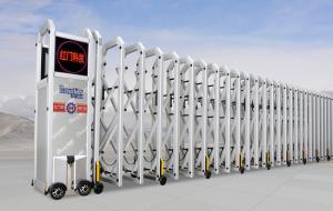 Quality Powder Coating Expandable Electric Retractable Gate , Multi-language LED Display for sale