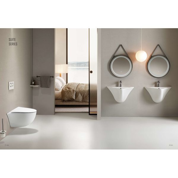 Hand Wash Ceramic Wall Hung Basin Modern Special Shaped for Bathroom