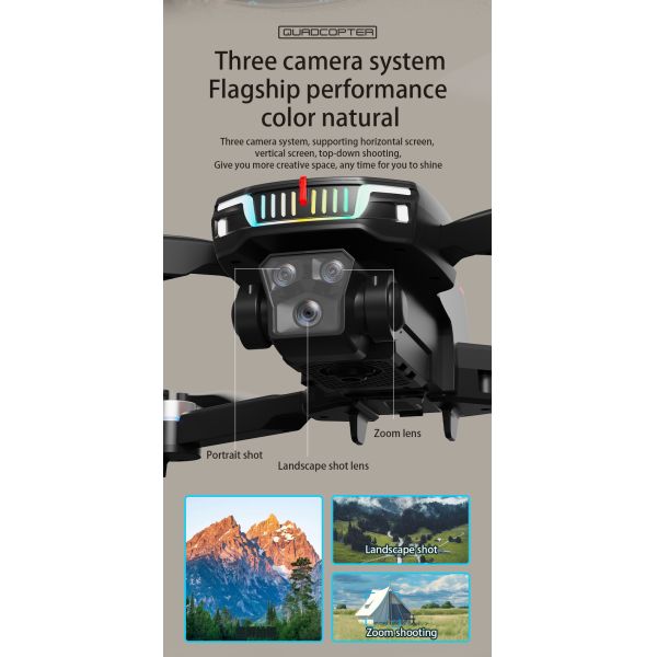 Upgrade Your Drone Game with Intelligent Drone Three Camera System and Black Technology 1KM Image Transmission Distance