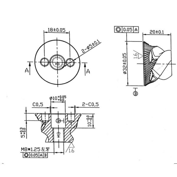 OEM Manual Coffee Grinder Burr Bean Grinder 48mm With M8 Thread