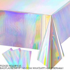 Laser Rainbow Theme Party Tablecloth Aluminum Film Birthday Wedding Party