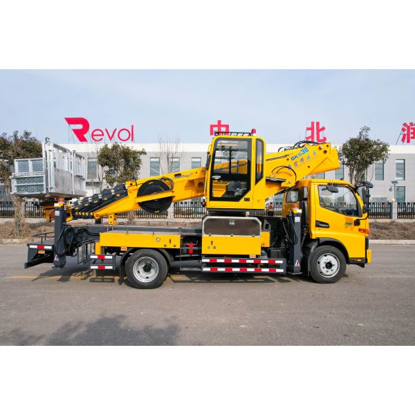 Cheap JMC 36 meters telescopic arm hydraulic aerial platform Working Trucks with remote control