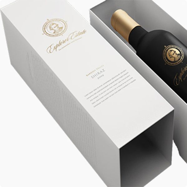 book shape wine box sliding wine gift box drawer packaging wine box with foil stamping