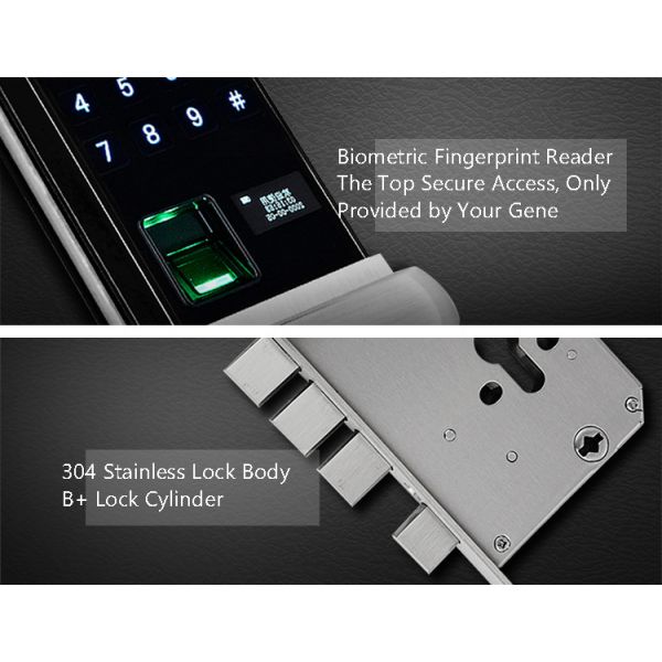 OEM / ODM Fingerprint Sliding Door Lock , Password Touch Screen Door Lock