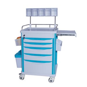 Quality CE Certified Four Wheel Plastic Hospital Emergency Trolley for sale
