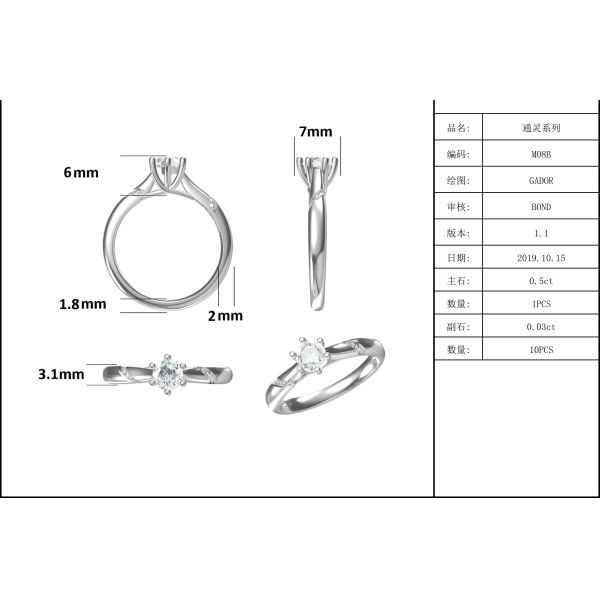 Wholesale Moissanite Jewelry 925 Sterling Silver Custom Moissanite Ring Engagement
