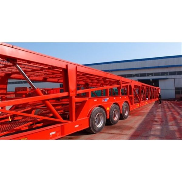 Tri-Axles 10 Car Transporter Trailer , Auto Vehicle Transport Trailer