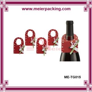 Quality New Design Paper Bottle Neck Hang Tag Of Wine Bottle Label hot sale during Christmas for sale