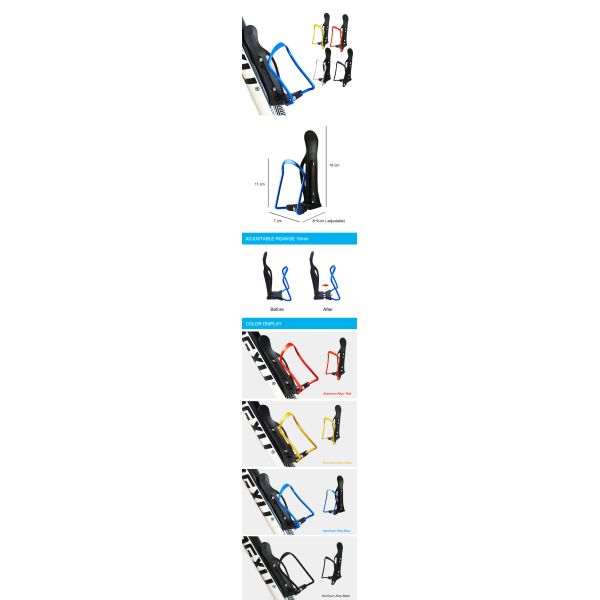 Velcro Seat Stem Bike Water Bottle Holder For Hydro Flask Nalgene Cage Yeti Rambler